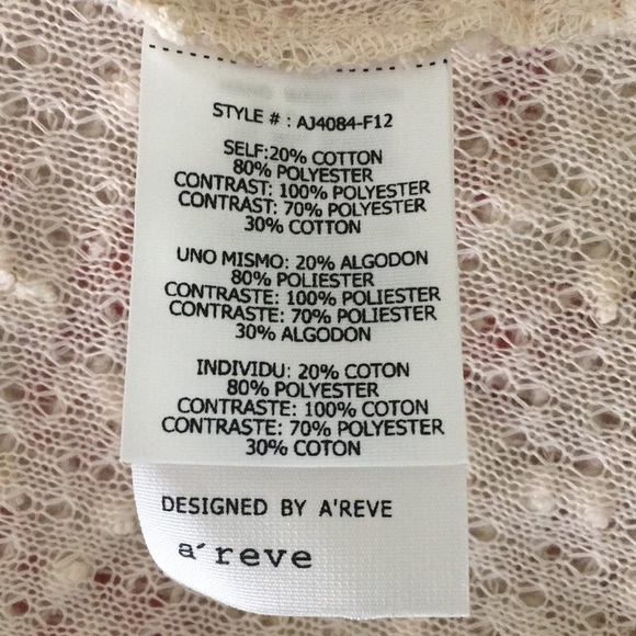 𝅺A’REVE Cream Lace Vintage Tweed Cardigan Blazer Jacket - Picture 8 of 10